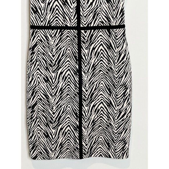 Ann Taylor Zebra Print Sheath Dress Petite 2P Black White Sleeveless Work - Picture 6 of 12